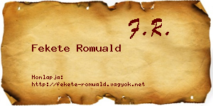 Fekete Romuald névjegykártya
