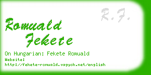 romuald fekete business card